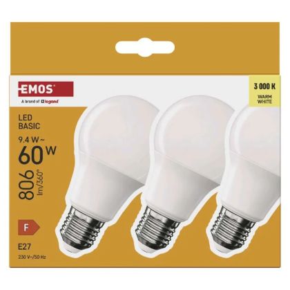 КРУШКА ЛЕД BASIC D60 8,8W (60W) 806 lm E27 EMOS