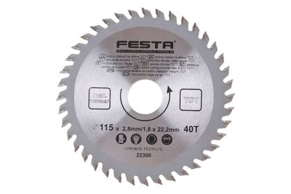 ДИСК ЗА ДЪРВО ЗА ЦИРКУЛЯР Ф115 Х 22,23 ММ FESTA