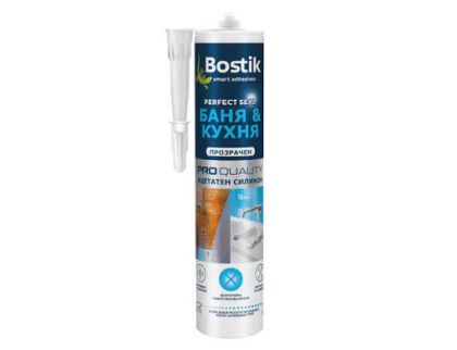 СИЛИКОН САНИТАРЕН ПРОЗРАЧЕН ЗА БАНЯ И КУХНЯ 280мл.BOSTIK