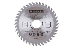 ДИСК ЗА ДЪРВО ЗА ЦИРКУЛЯР Ф115 Х 22,23 ММ FESTA