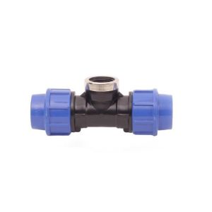 ПЕ ТРОЙНИК Ф32 Х 3/4"Ж Х Ф32 16 BAR С МЕТАЛЕН ПРЪСТЕН TRMK