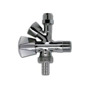 КРАН ТРОЕН 1/2"М х 3/4"М х 1/2"Ж THS 437